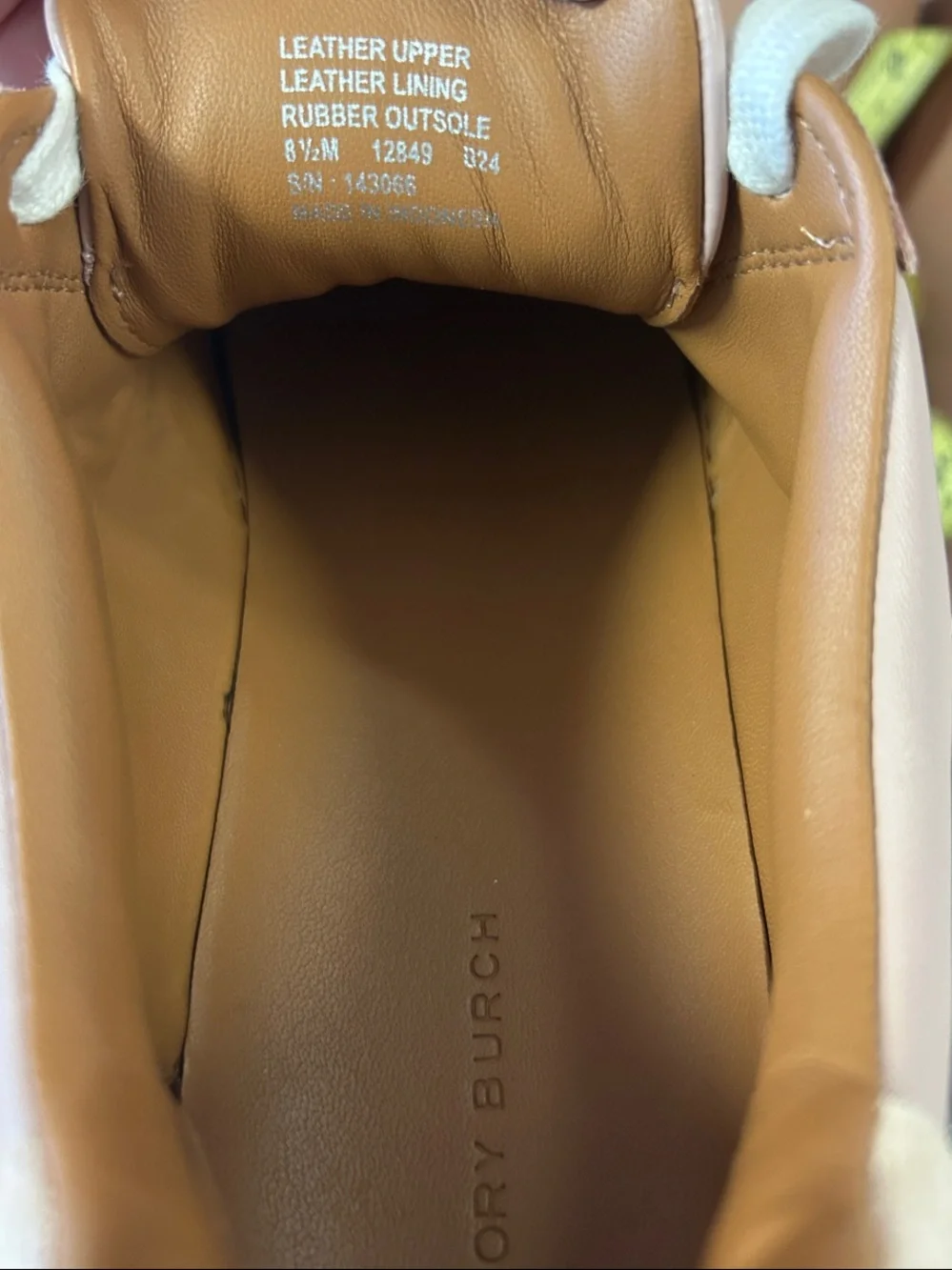 Tory Burch Blush Leather Platform Sneakers